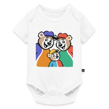 Bärenfamilie Farbglanz - Baby Premium Kurzarmbody - Weiß - Vorne