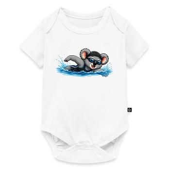Süßer Koala beim Schwimmen - Baby Premium Kurzarmbody - Weiß - Vorne