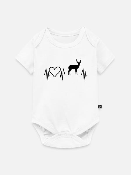 Antilope Herz Silhouette - Baby Premium Kurzarmbody - Weiß