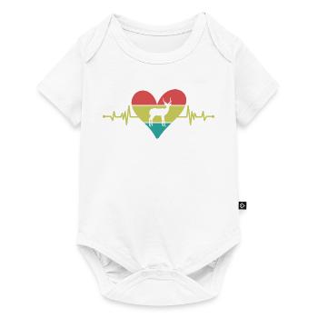 Antilope Herz Vintage Silhouette - Baby Premium Kurzarmbody - Weiß - Vorne