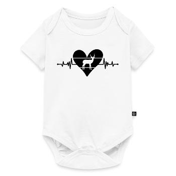 Antilope Herzschlag Herz - Baby Premium Kurzarmbody - Weiß - Vorne