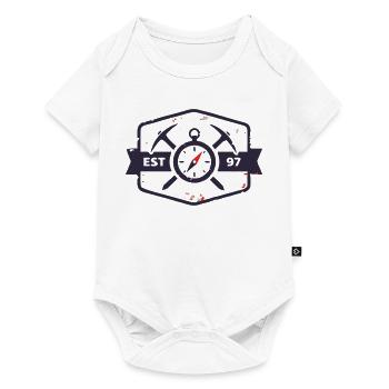 Bergretter Kompass Wappen - Baby Premium Kurzarmbody - Weiß - Vorne