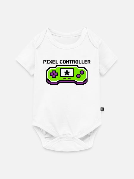 Pixel Controller Logo Grafik - Baby Premium Kurzarmbody - Weiß