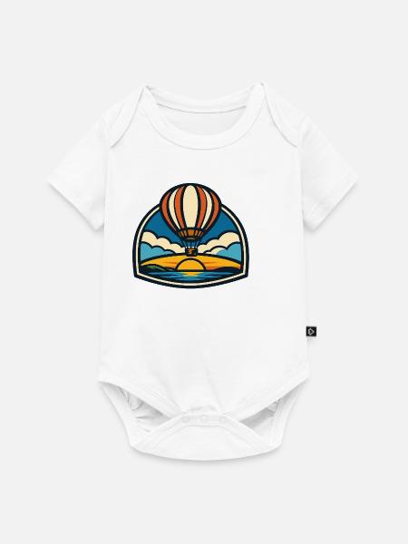 Sonnenaufgang Ballon über Meer - Baby Premium Kurzarmbody - Weiß