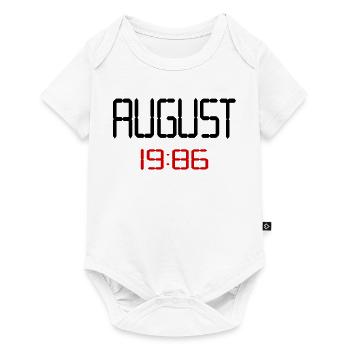 40. Geburtstag, August 1986 - Baby Premium Kurzarmbody - Weiß - Vorne