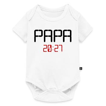 Baby Papa 2027 - Baby Premium Kurzarmbody - Weiß - Vorne