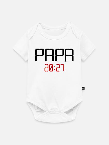 Baby Papa 2027 - Baby Premium Kurzarmbody - Weiß