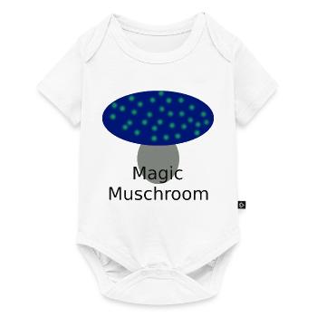 Neonblauer Pilzzauber - Baby Premium Kurzarmbody - Weiß - Vorne