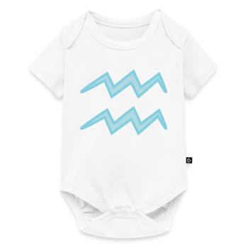 Wassermann Tierkreiszeichen Pastellblau - Baby Premium Kurzarmbody - Weiß - Vorne