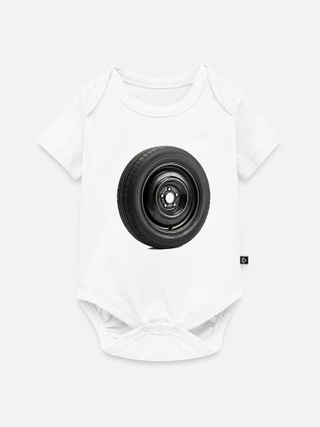Car Wheel - Baby Premium Kurzarmbody - Weiß