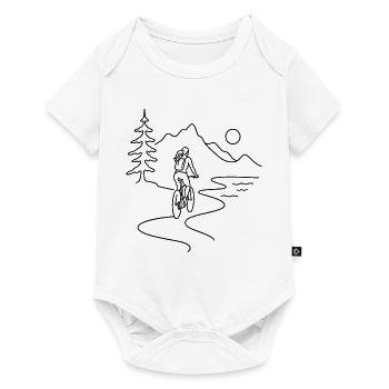 Cyclist woman in mountains - Baby Premium Kurzarmbody - Weiß - Vorne
