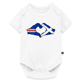 Cape Verde Scotland Flag Hands Heart Shape - Baby Premium short-sleeve bodysuit - white - Front