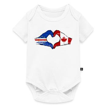 Kap Verde Kanada Flagge Hände Herzform used - Baby Premium Kurzarmbody - Weiß - Vorne