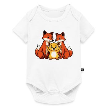 Fuchsfamilie - Baby Premium Kurzarmbody - Weiß - Vorne