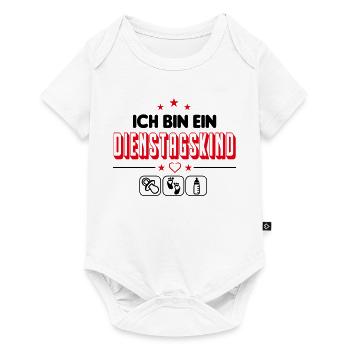 Dienstagskind Geboren am Dienstag Babysprüche - Baby Premium Kurzarmbody - Weiß - Vorne