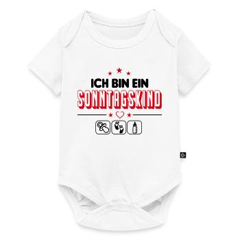 Sonntagskind Geboren am Sonntag Babysprüche - Baby Premium Kurzarmbody - Weiß - Vorne