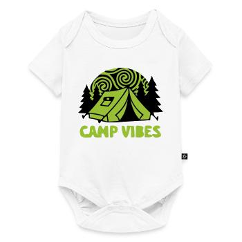 Zelt Camp Vibes Logo - Baby Premium Kurzarmbody - Weiß - Vorne