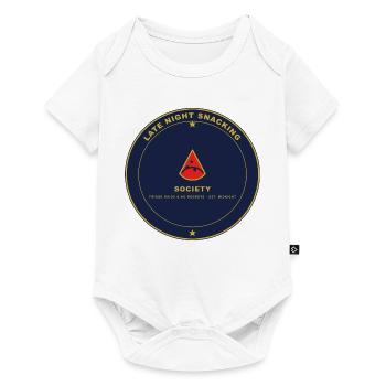 Nacht Snack Gesellschaft Emblem - Baby Premium Kurzarmbody - Weiß - Vorne