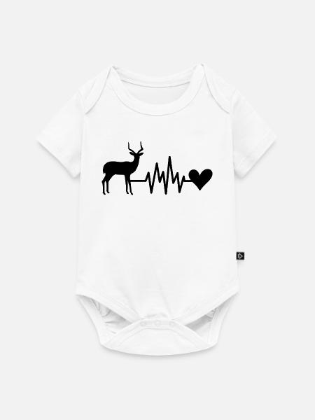 Antilope Herzschlag Herz - Baby Premium Kurzarmbody - Weiß