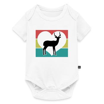 Silhouette vintage Cœur d’Antilope - Body à manches courtes Premium Bébé - blanc - Devant