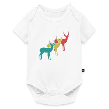 Antilopen Silhouetten Vintage - Baby Premium Kurzarmbody - Weiß - Vorne