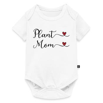 Pflanzenmama-Herz - Baby Premium Kurzarmbody - Weiß - Vorne