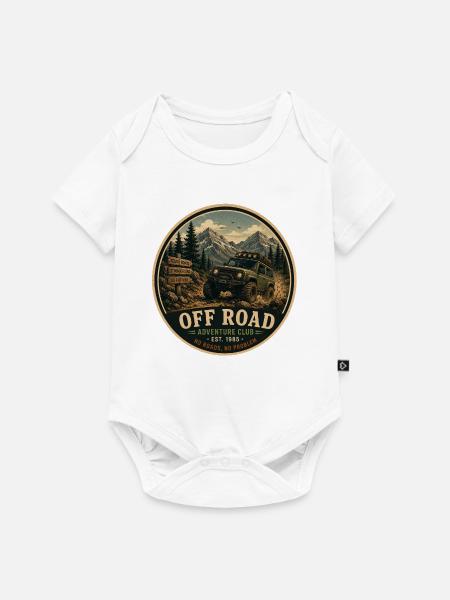 Offroad-Vintage-Abenteuergrafik - Baby Premium Kurzarmbody - Weiß