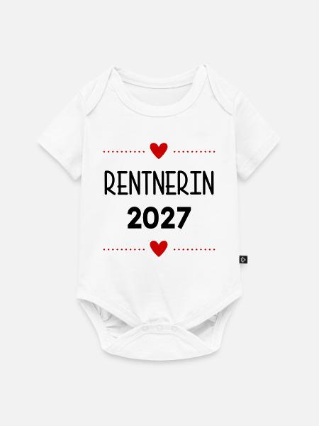 Rente, Rentnerin 2027 Herz - Baby Premium Kurzarmbody - Weiß