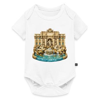 Trevi-Brunnen - Baby Premium Kurzarmbody - Weiß - Vorne