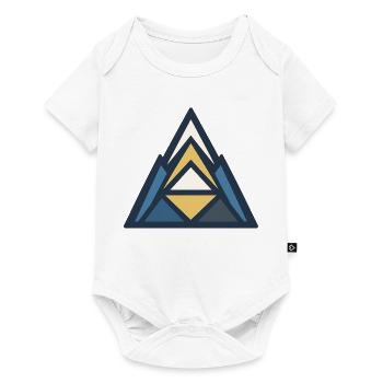 Geometric mountain peak in blue - Baby Premium short-sleeve bodysuit - white - Front