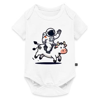 Astronauten-Bullenritt - Baby Premium Kurzarmbody - Weiß - Vorne