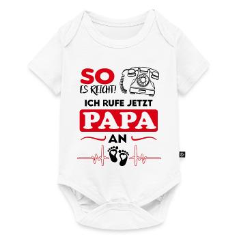 Ich rufe Papa an Telefon Babysprüche Lustig - Baby Premium Kurzarmbody - Weiß - Vorne