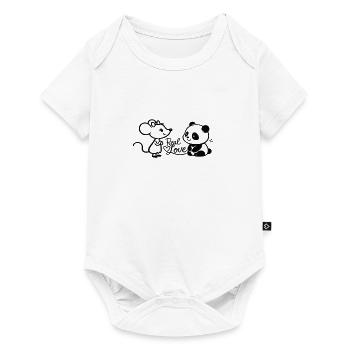 Real Love Mice Panda Duo - Baby Premium short-sleeve bodysuit - white - Front