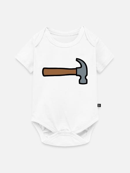 Zimmermannshammer Werkzeug Icon - Baby Premium Kurzarmbody - Weiß