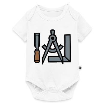 Tischler Werkzeuge Grafik - Baby Premium Kurzarmbody - Weiß - Vorne