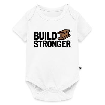Build Stronger Logo - Baby Premium Kurzarmbody - Weiß - Vorne