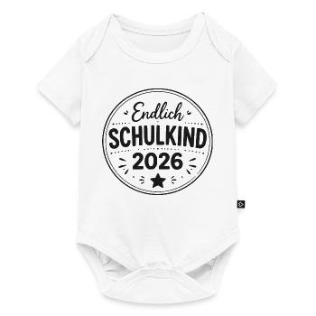 Endlich Schulkind 2026 - Baby Premium Kurzarmbody - Weiß - Vorne