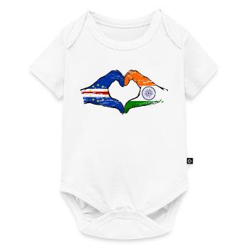 Kap Verde Indien Flagge Hände Herzform used - Baby Premium Kurzarmbody - Weiß - Vorne