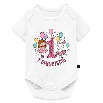Erster Geburtstag Ballon Tanz Duo - Baby Premium Kurzarmbody - Weiß - Vorne