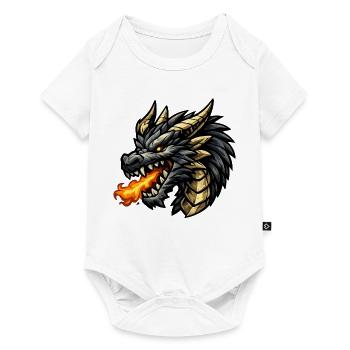 Drache Feueratem - Baby Premium Kurzarmbody - Weiß - Vorne