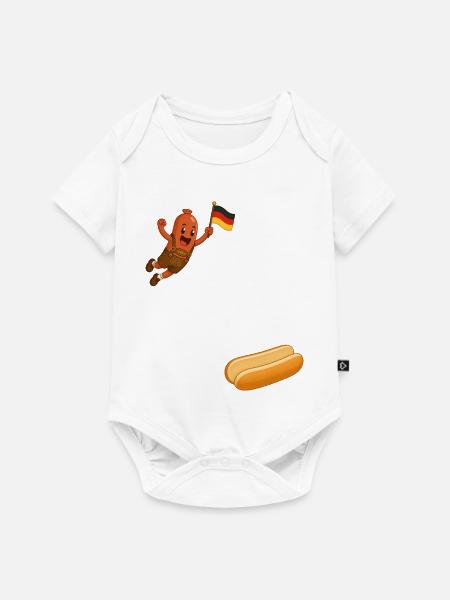 Schnitzel, das in ein Brötchen - Baby Premium Kurzarmbody - Weiß