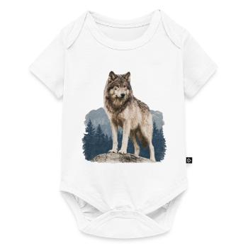 Wolf - Baby Premium Kurzarmbody - Weiß - Vorne