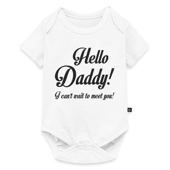 Hallo Daddy Baby Enthüllungs-Tee - Baby Premium Kurzarmbody - Weiß - Vorne
