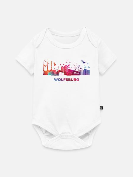 Wolfsburger Skyline Wolfsburg - Baby Premium Kurzarmbody - Weiß