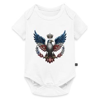 Königlicher US Adler – Freiheit & Krone Wappen - Baby Premium Kurzarmbody - Weiß - Vorne