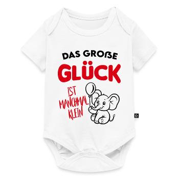 Große Glück ist klein Babysprüche Elefant Lustig - Baby Premium Kurzarmbody - Weiß - Vorne