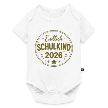 Endlich Schulkind 2026 Badge - Baby Premium Kurzarmbody - Weiß - Vorne