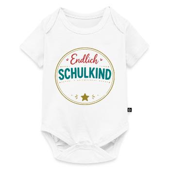 Endlich Schulkind Badge - Baby Premium Kurzarmbody - Weiß - Vorne