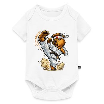 Süßes Capybara macht Karate - Baby Premium Kurzarmbody - Weiß - Vorne