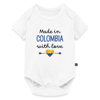 Made in Colombia with Love – Babykleidung - Baby Premium Kurzarmbody - Weiß - Vorne